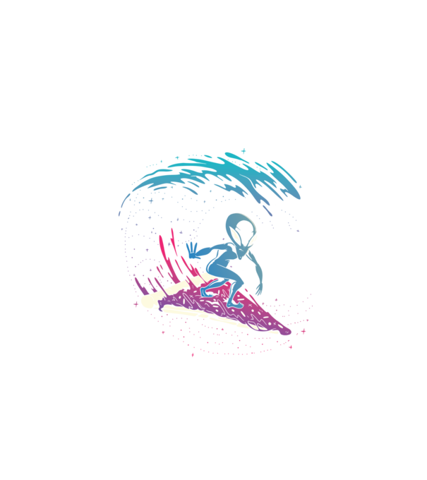 Alien Pizza Surf tricou amuzant model negru pe tricou