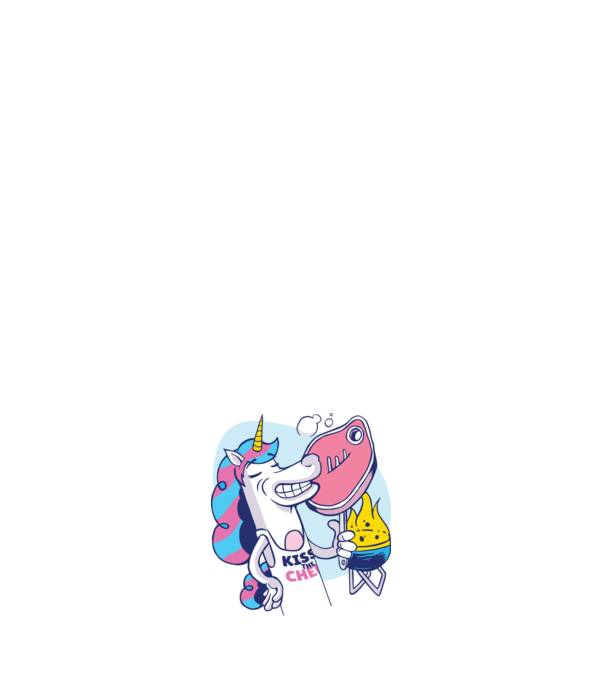 Unicorn Steak BBQ model negru pe tricou