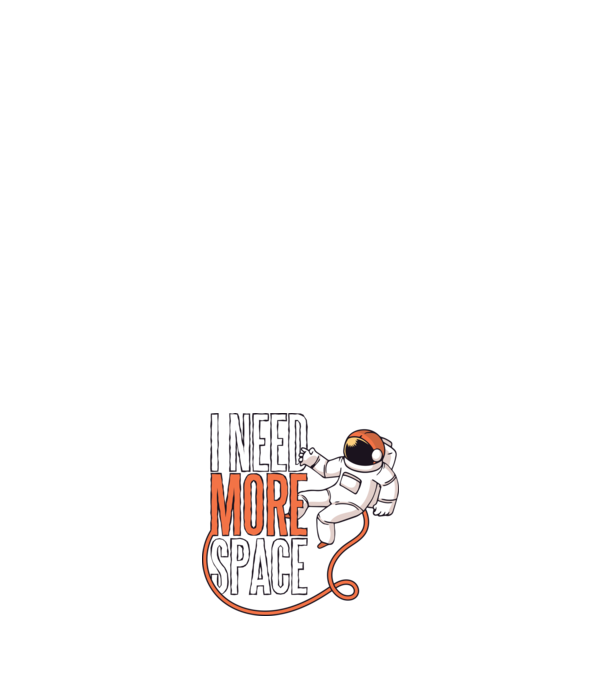 I need more space tricou astronaut model negru pe tricou