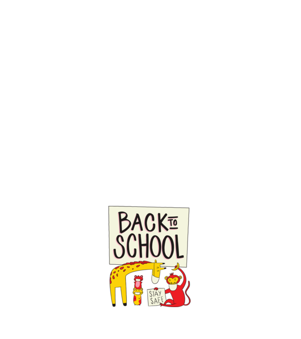 Back To School Animale model albastru deschis pe tricou