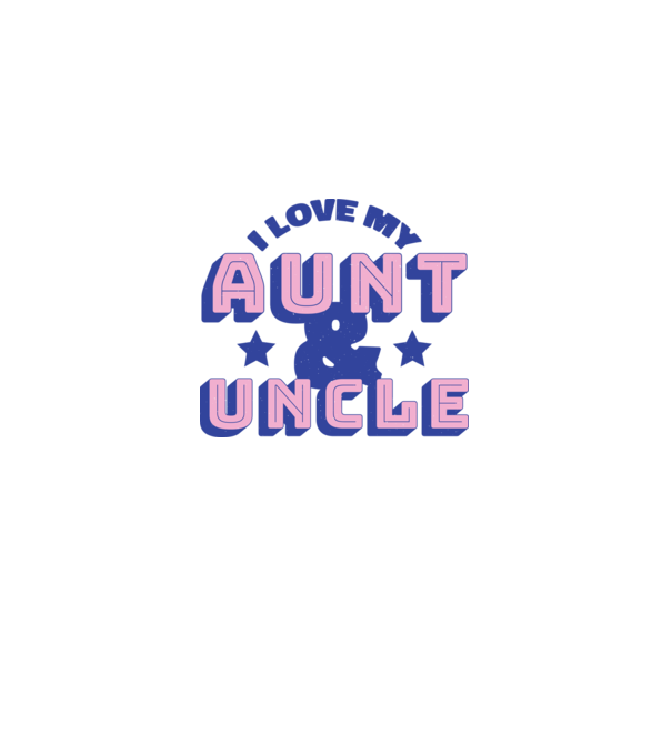 I Love My Aunt & Uncle model albastru deschis pe tricou
