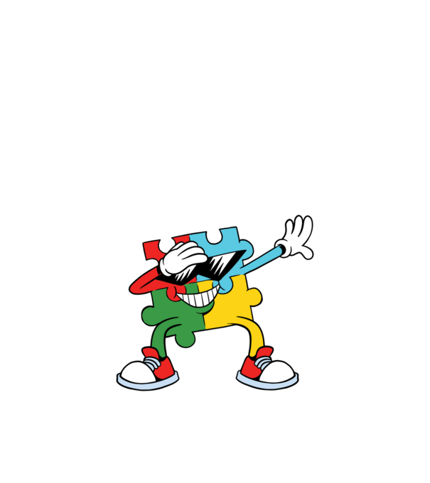 Autist DAB Puzzle model negru pe tricou