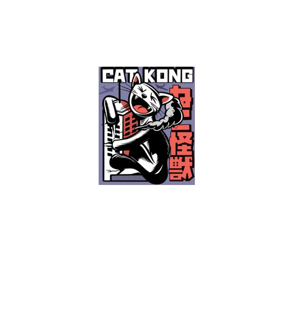 Cat Kong model alb pe tricou