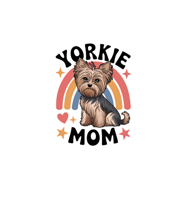 Yorkie Mom Alb model alb pe tricou