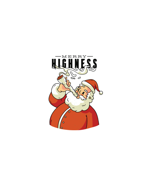 Merry Highness Mikulás fumează iarbă model negru pe tricou