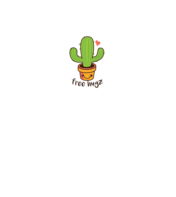 Free Hugz tricou amuzant Cactus model alb pe tricou