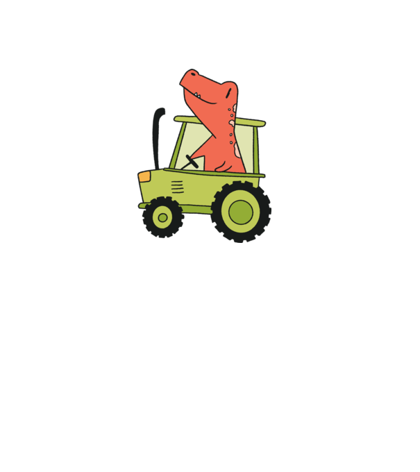 Tractor dinozaur model gri pe tricou