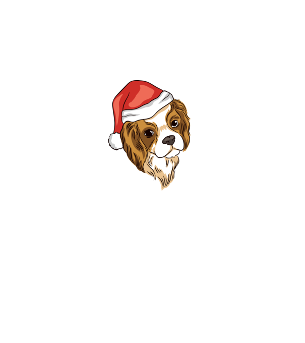 Santa Cocker Spaniel model alb pe tricou