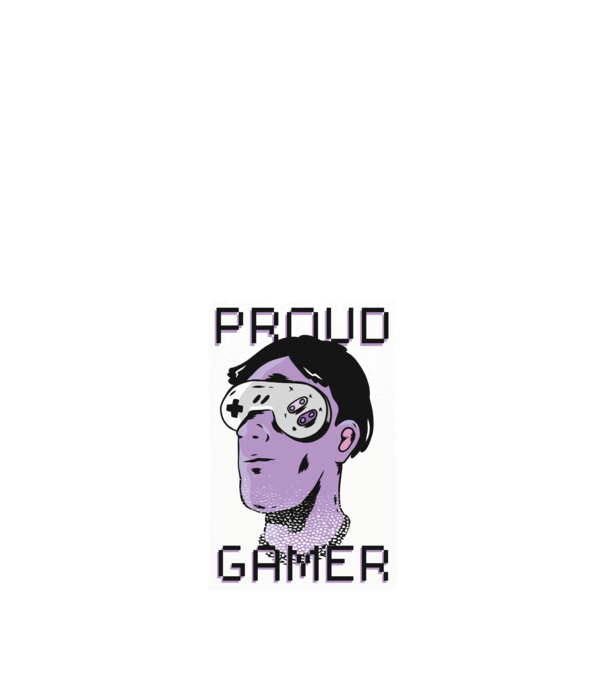 Ochelarii VR Proud Gamer model negru pe tricou