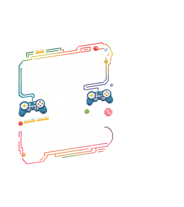 Born to Game Pixel Negru model alb pe tricou