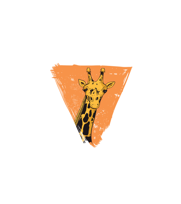 Girafă cool model alb pe tricou