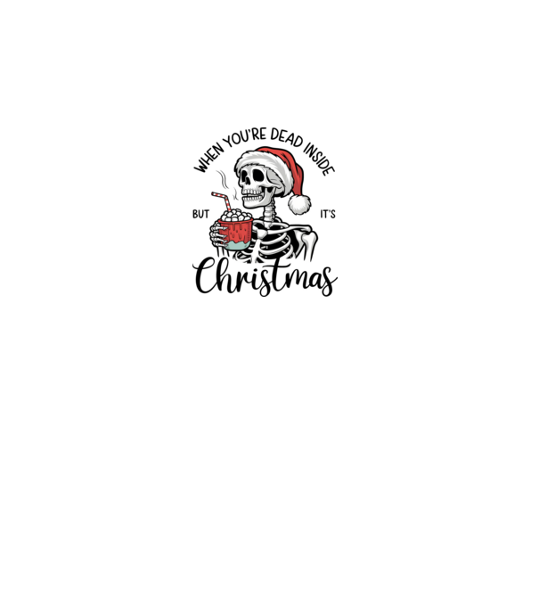 Dead inside, but it's christmas Alb model gri pe tricou