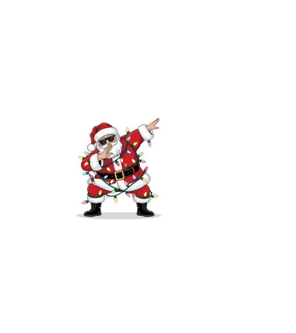 Santa Dab model alb pe tricou