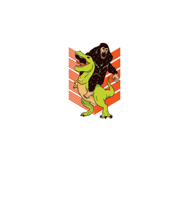 Dinozaur Yeti model alb pe tricou