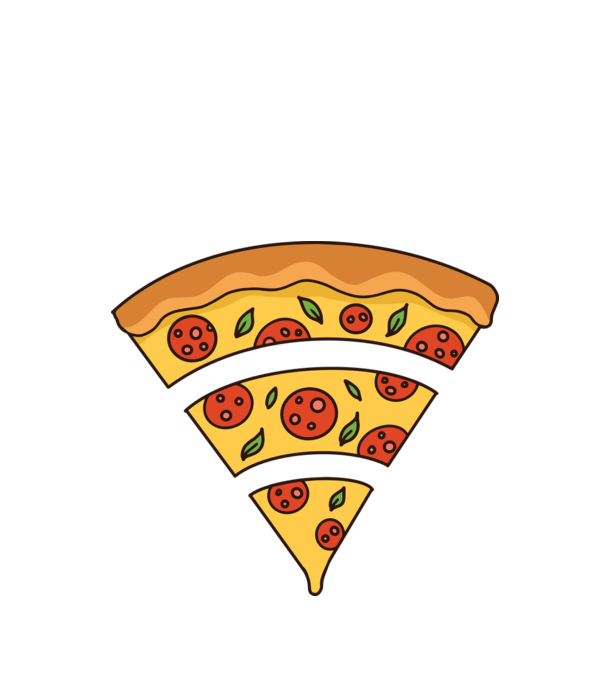 Felie de pizza Wifi model negru pe tricou