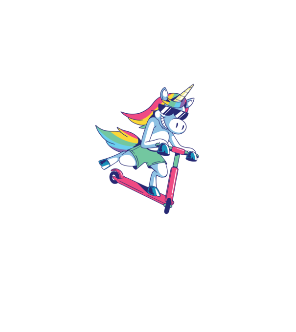 Unicorn cu trotinetă tricou amuzant model negru pe tricou