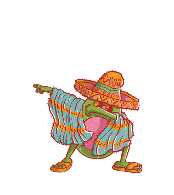 Avocado mexican DAB model negru pe tricou