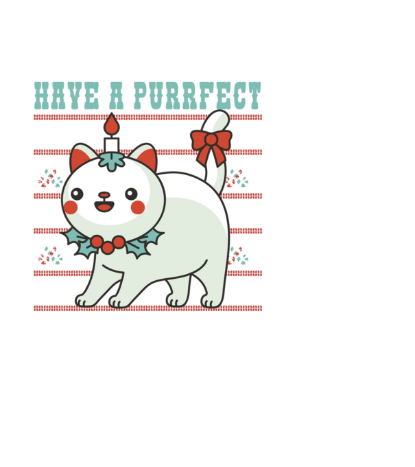 Have a Purrfect Christmas model negru pe tricou