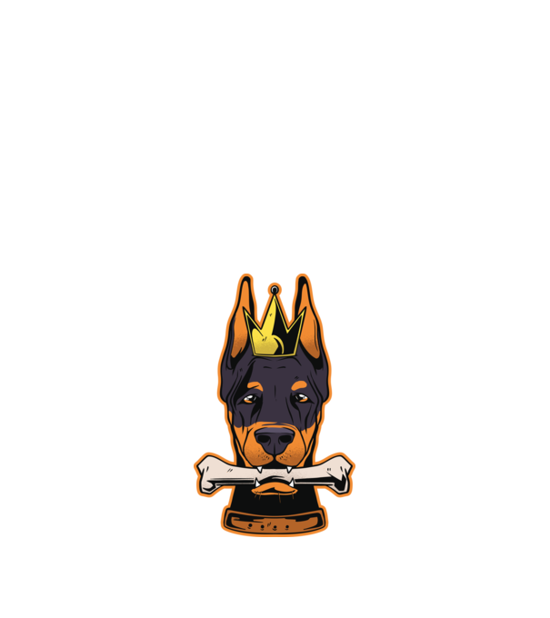 Rege Doberman model negru pe tricou