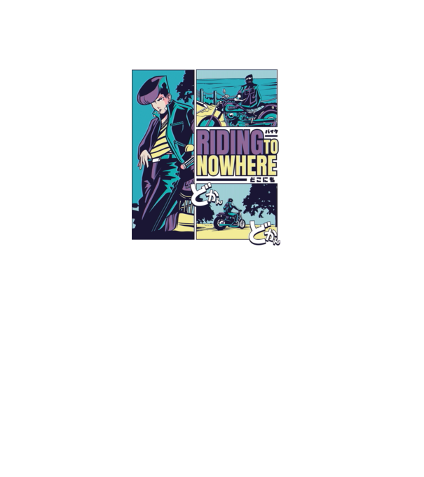 Anime Vaporwave Riding Nowhere model turcoaz pe tricou