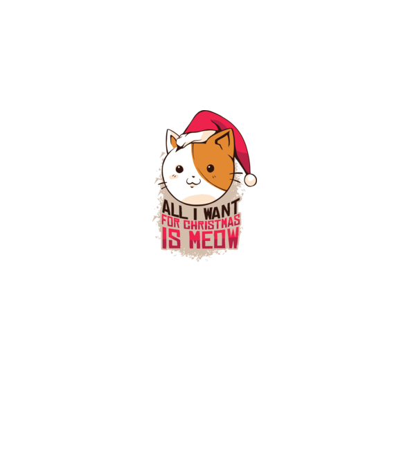All I want for christmas is MEOW tricou cu pisică model negru pe tricou