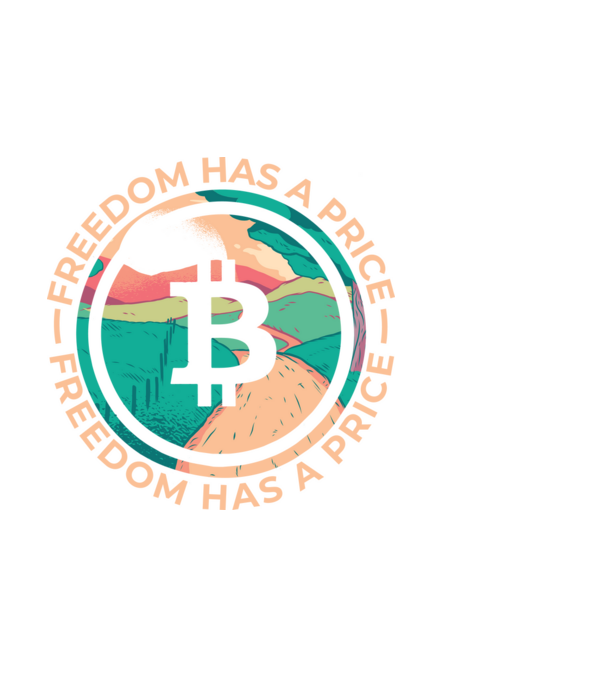 Libertatea are preț Bitcoin model negru pe tricou