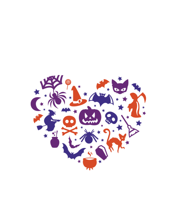 Inimă Halloween model alb pe tricou