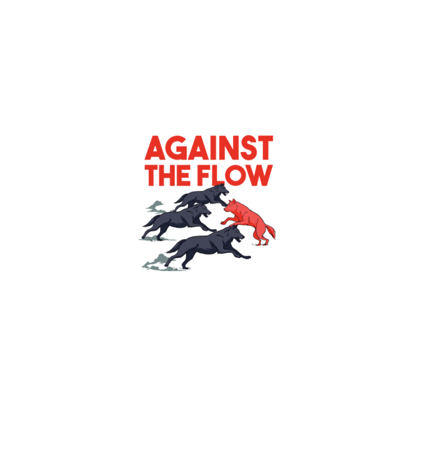 Against the flow - Împotriva curentului model alb pe tricou