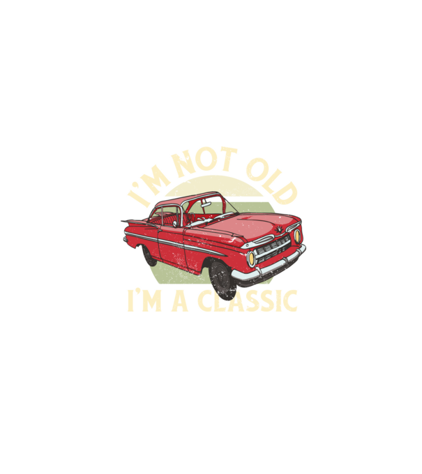 'Mașină clasică - I''m not old I''m a classic' model negru pe tricou