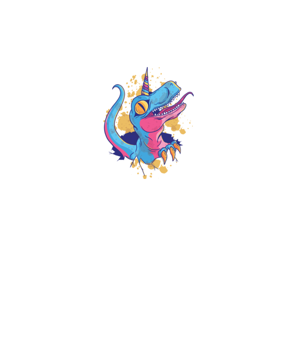 Unicornsaurus - Dinozaur Unicorn model turcoaz pe tricou