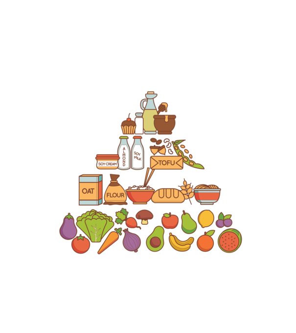 Piramidă vegan model alb pe tricou