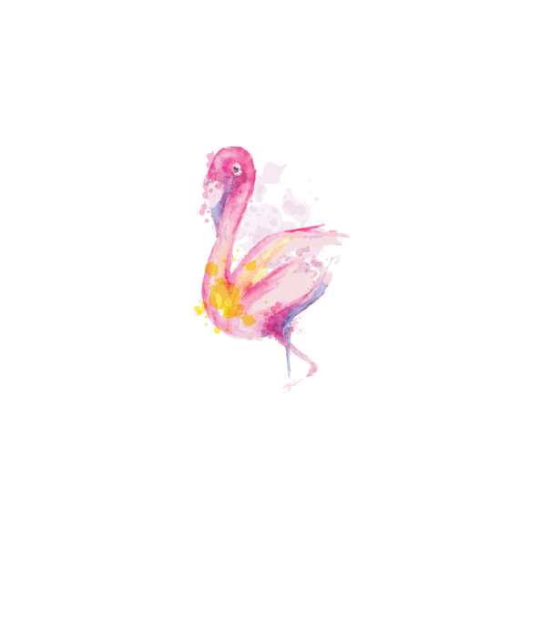Flamingo Pictură model alb pe tricou