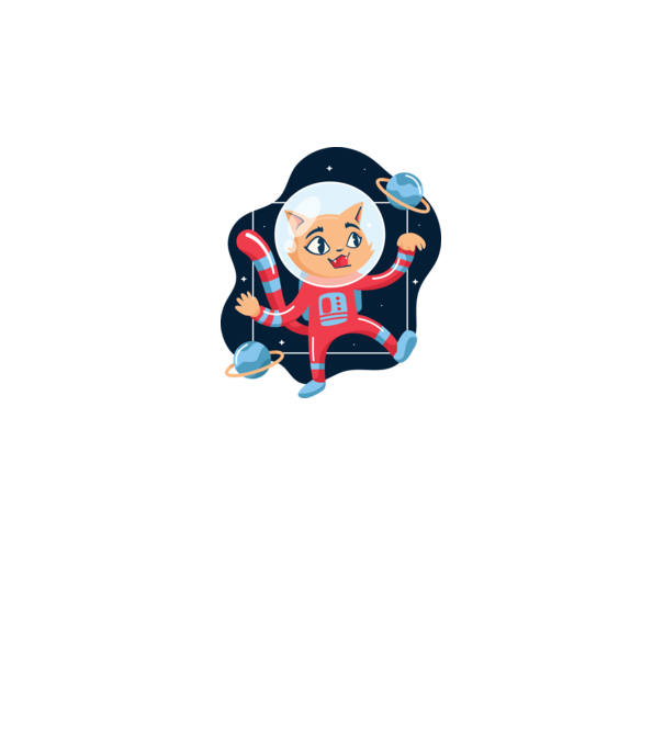 Pisică Astronaut model gri pe tricou