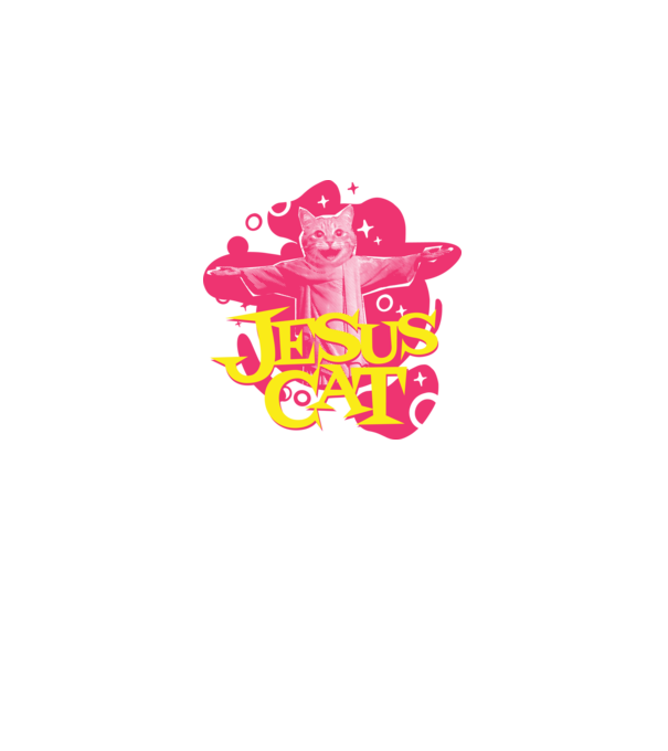 Jesus Cat model negru pe tricou
