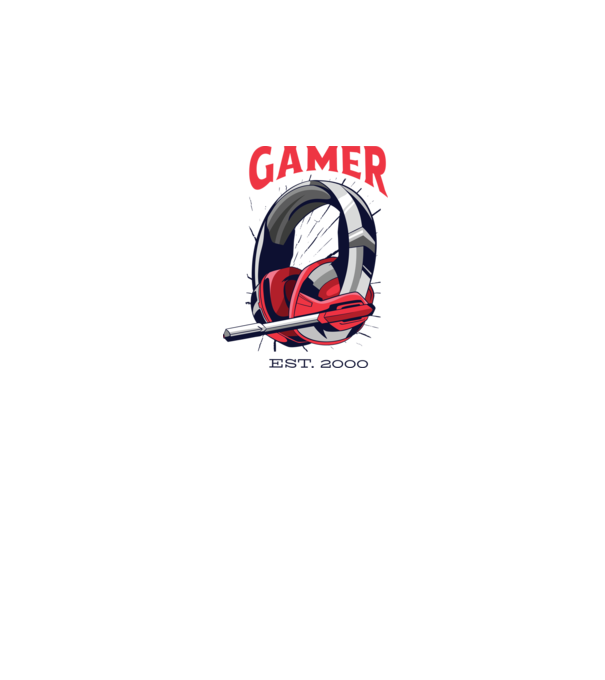 Gamer est. 2000 model alb pe tricou