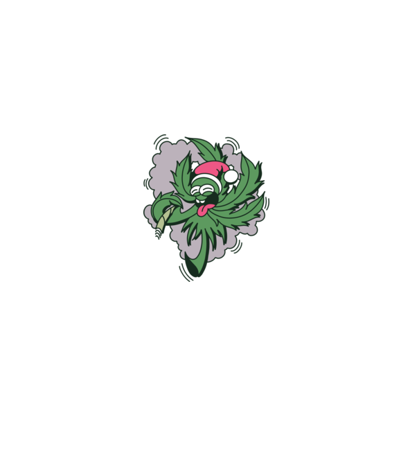 Marijuana Santa model verde pe tricou