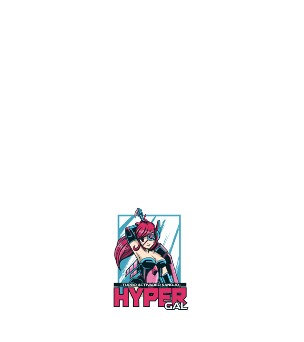 Hyper Gal - Fată Anime model negru pe tricou