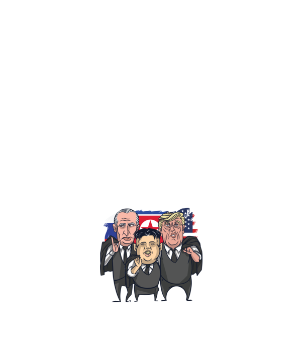 Trump, Putin, Kim - trei prieteni buni model negru pe tricou