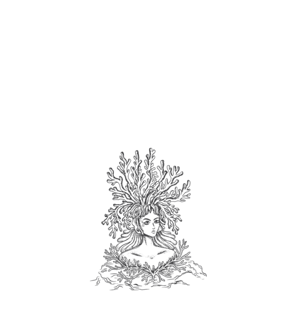 Cap de femeie Coral model alb pe tricou