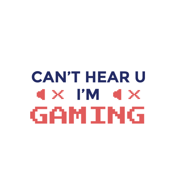 'Can''t hear U - I''m Gaming' model alb/roșu pe tricou