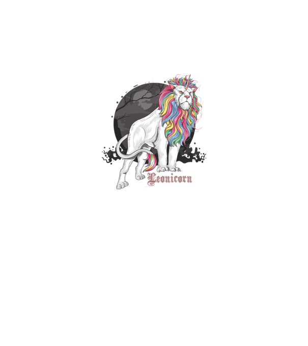 Leonicorn model negru pe tricou