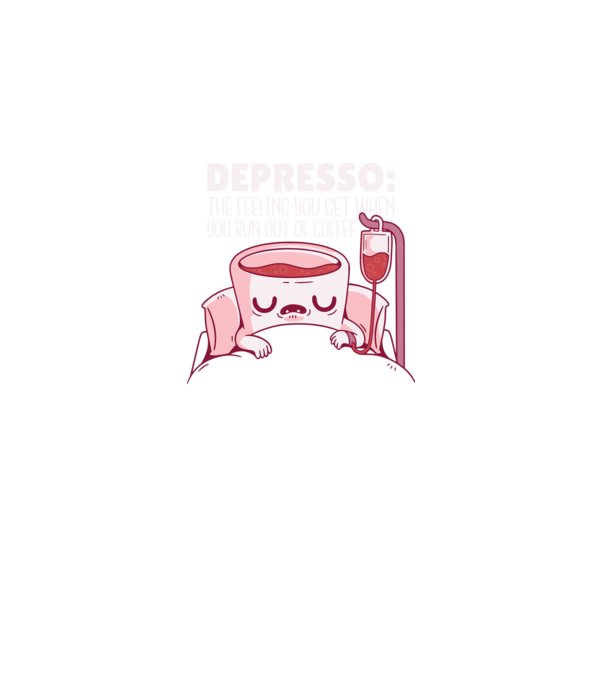 Depresso - Sentimentul când rămâi fără cafea model albastru regal pe tricou