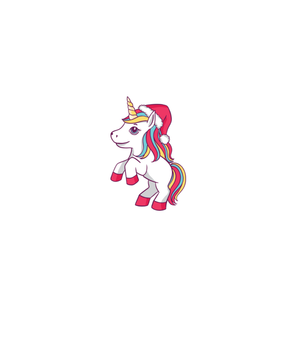 Unicorn de Crăciun model alb pe tricou