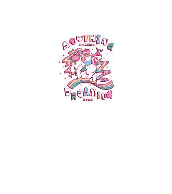 Orice este posibil Unicorn model alb pe tricou