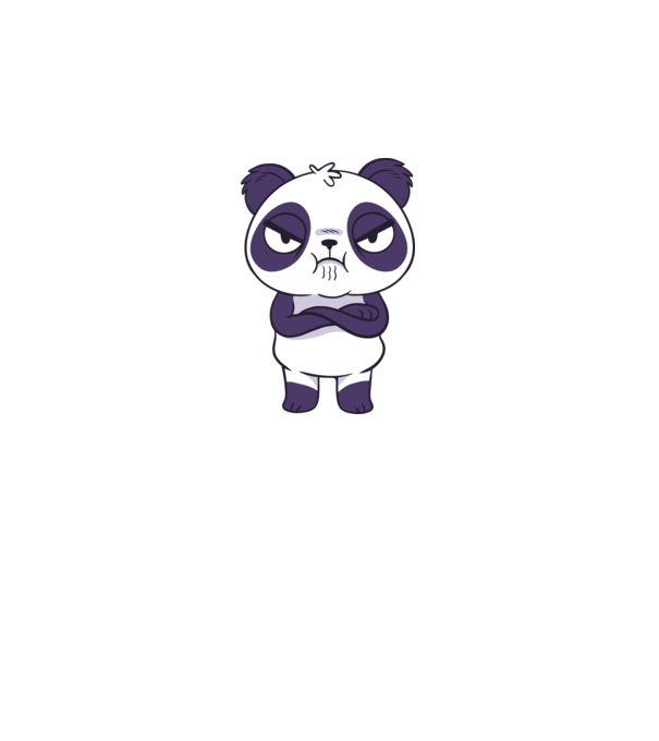 Panda furios model albastru regal pe tricou