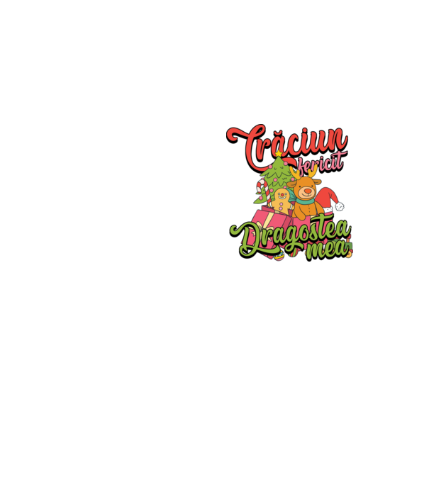 CRĂCIUN FERICIT DRAGOSTEA MEA model galben neon pe tricou