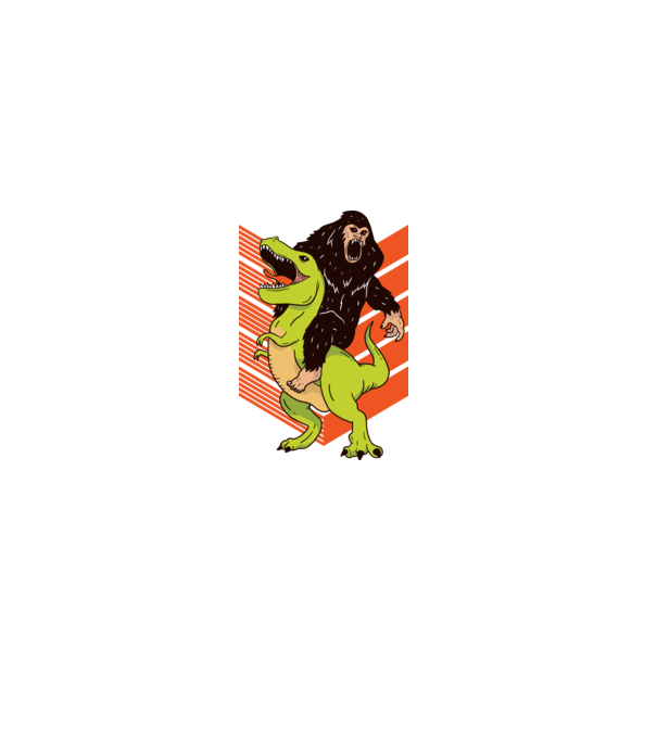 Dinozaur Yeti model alb pe tricou