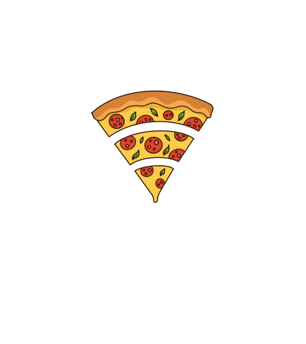 Felie de pizza Wifi model verde pe tricou