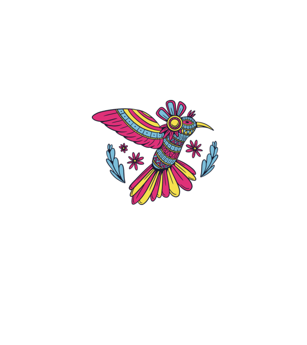 Mandala Colibri model albastru jeanși pe tricou