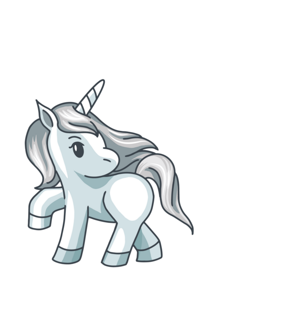 Unicorn de argint model albastru închis pe tricou